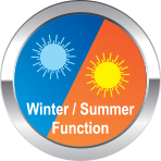 Gas water heater with winter summer function that adjust as per weather condition
