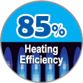 85% heating efficiency 