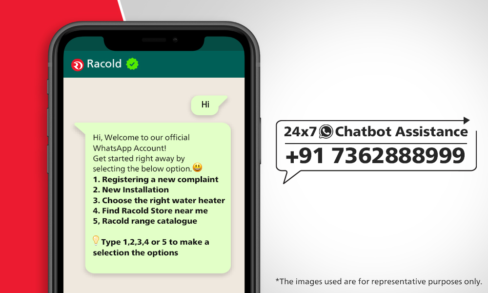 Racold Chatbot Assistance Whatsapp