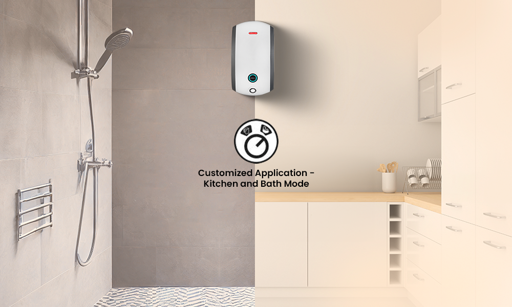 Water heater with kitchen and bath mode